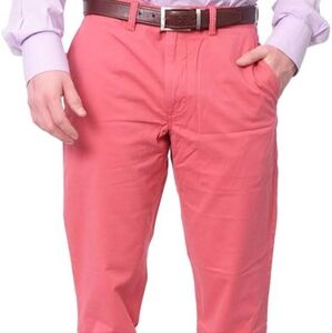 POLO RALPH LAUREN SLIM FIT COTTON FLAT FRONT CHINO PANTS, Nantucket Red 32W/34L